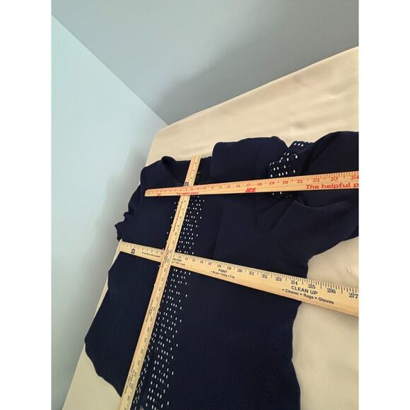 Susanna Jacket Women's Size 22 Navy Embellished Collarless Stretch Full Zipper - Picture 9 of 10